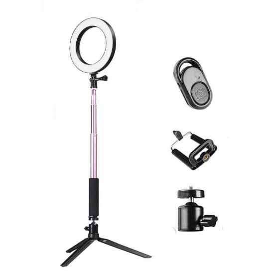 Dimmable Video Ring Light 20cm LED Makeup Lamp with Selfie Stick Tripod bluetooth Shutter for Youtube Tik Tok Live Streaming