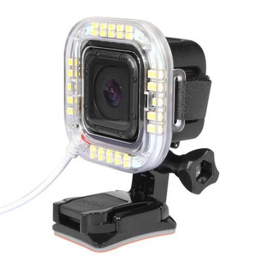 1.9W 160 LM 38pcs USB LED Flashlight Ring For GoPro Hero 4 Session
