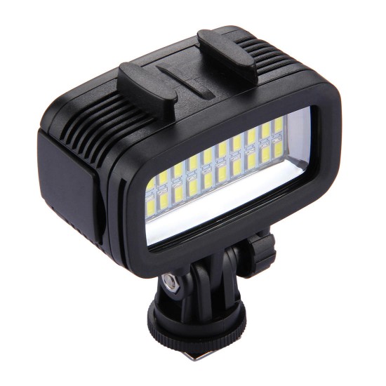 PU222 20 LEDs 30m Waterproof IPx8 Studio Light Video Light with Hot Shoe Base Adapter