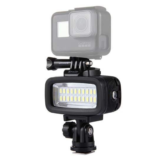 PU222 20 LEDs 30m Waterproof IPx8 Studio Light Video Light with Hot Shoe Base Adapter PU222 20 LEDs 30m Waterproof IPx8 Studio Light Video Light with Hot Shoe Base Adapter