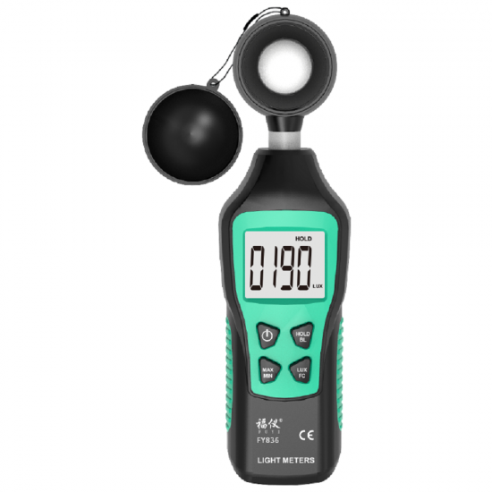 FY836 Mini Digital Lux Meter 0-200000 Lux LCD Display Handheld Illuminometer Luminometer Photometer Luxmeter Light Meter