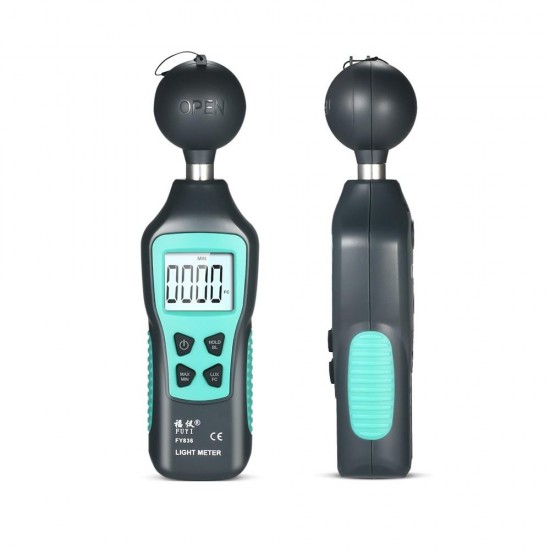 FY836 Mini Digital Lux Meter 0-200000 Lux LCD Display Handheld Illuminometer Luminometer Photometer Luxmeter Light Meter