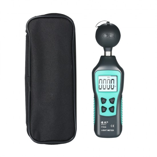 FY836 Mini Digital Lux Meter 0-200000 Lux LCD Display Handheld Illuminometer Luminometer Photometer Luxmeter Light Meter