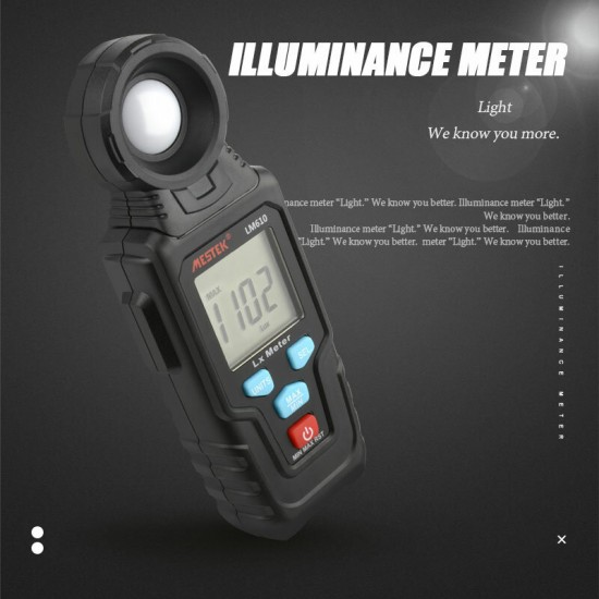 LM610 Illuminometer Light Meter 100,000 LUX Digital Luxmeter Luminance Lux Fc Test Max Min Illuminometers Photometer