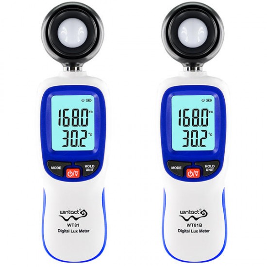 WT81 WT81B bluetooth Digital Lux Meter Illuminometer Mini Light Meter 0-200000 Lux Temperature Tester Environmental Testing Equipment