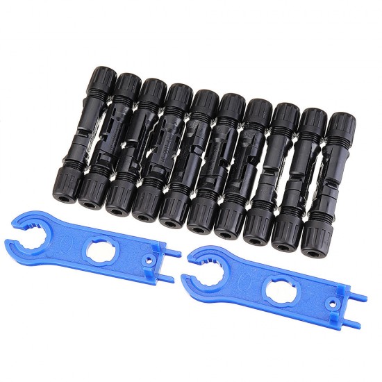 10pairs MC4 Connector+1pair Spanner Male Female 30A Cable Plug MC4 Connector Solar Panel Branch Series Connect Solar System