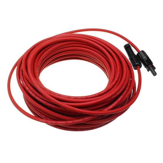 12 AWG 20 Meter Solar Panel Extension Cable Wire Black/Red with MC4 Connectors