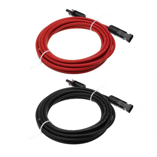 5M Length AWG12 Black or Red MC4 Connector Solar Panel Extension Cable Wire