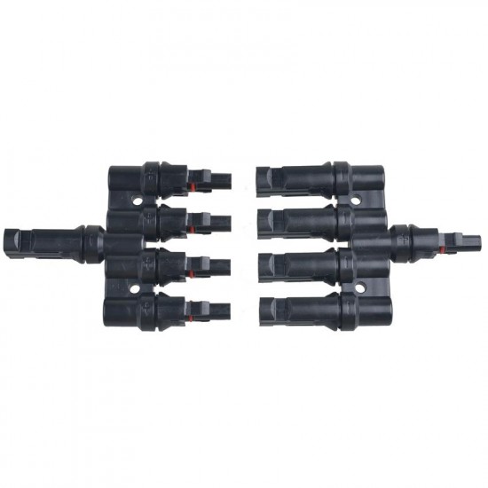 MC4 T-type 4 Branch Five Way Parallel Connector Solar Panel Adapter Photovoltaic Connector