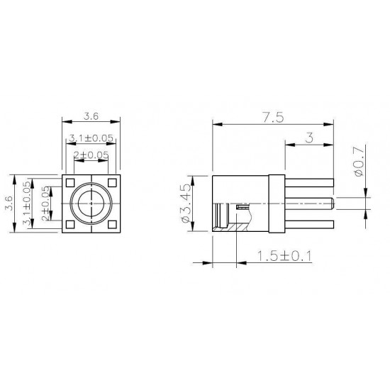 MMCX-KE Female Connector Adapter Socket RF with Soldering Pins for Mini VTX FPV Transmitter Antenna Receiver RC Racing Drone