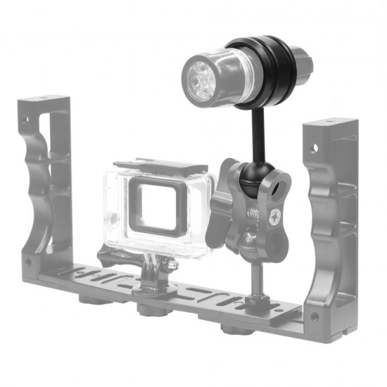 PU254 1 Inch Ball Head Mount Adapter Magic Arm To Diving Light Fixed Clip for Underwater Diving Strobe Housing Light