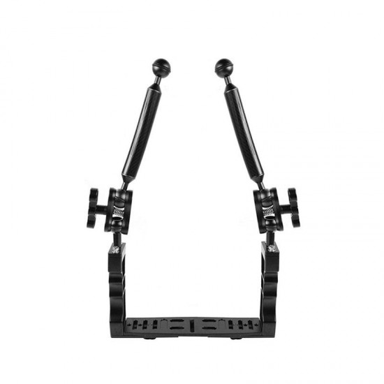 PU3041 100M Underwater Diving Tray Stabilizer with Dual Ball Clamp Floating Magic Arm for Video Light