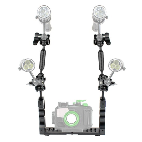 PU3041 100M Underwater Diving Tray Stabilizer with Dual Ball Clamp Floating Magic Arm for Video Light PU3041 100M Underwater Diving Tray Stabilizer with Dual Ball Clamp Floating Magic Arm for Video Light