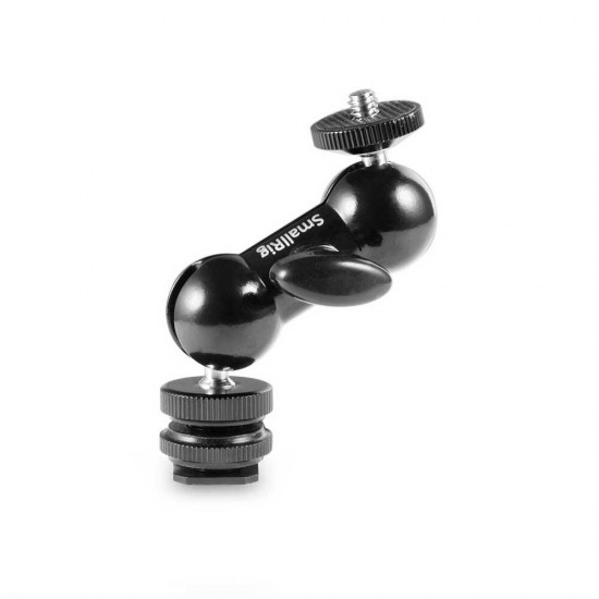 1135 Magic Arms Cool Ball Head V1 Multifunction Double Ball Head with Shoe Mount & 1/4 inch Screw for Monitors Led Light