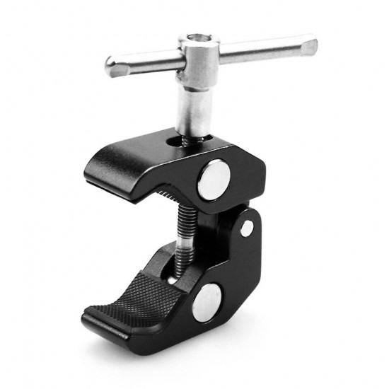 735 Super Clamp With 1/4'' and 3/8'' Thread for Cameras/Lights/Umbrellas/Hooks/Shelves/Plate Glass/Cross Bars