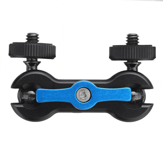 Tripod Head Ball Head Magic Arm Bracket Monitor Double Holder 360 Degree Rotating 1/4 to 1/4 Camera Tripod Mount