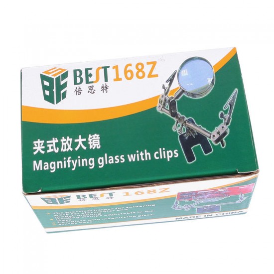BST-168Z Magnifying Glass With Clips Magnifier Welding Rework Repair Hand Tools