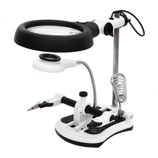 DIY PCB Soldering Desk Magnifier LED Light Magnifiers Soldering Iron Helping Hands Auxiliary Clamp Alligator Clip DIY PCB Soldering Desk Magnifier LED Light Magnifiers Soldering Iron Helping Hands Auxiliary Clamp Alligator Clip