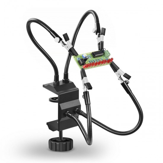 Desk Clamp Helping Hands Soldering Third Hand Tool with Aluminum Base PCB Holder