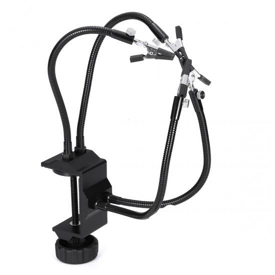 Desk Clamp Helping Hands Soldering Third Hand Tool with Aluminum Base PCB Holder Desk Clamp Helping Hands Soldering Third Hand Tool with Aluminum Base PCB Holder