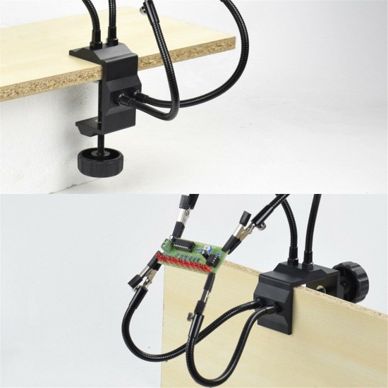 Desk Clamp Helping Hands Soldering Third Hand Tool with Aluminum Base PCB Holder