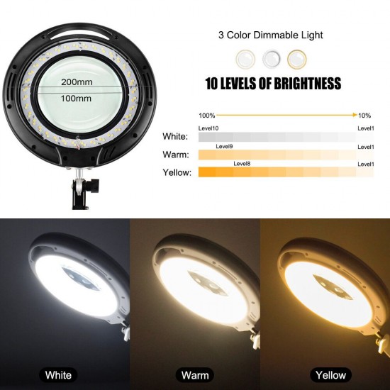 5X Magnifier Wireless Remote Control LED Lamp 3 Adjustable Lights Color for Reading Crafts Hobby DIY Welding 5X Magnifier Wireless Remote Control LED Lamp 3 Adjustable Lights Color for Reading Crafts Hobby DIY Welding