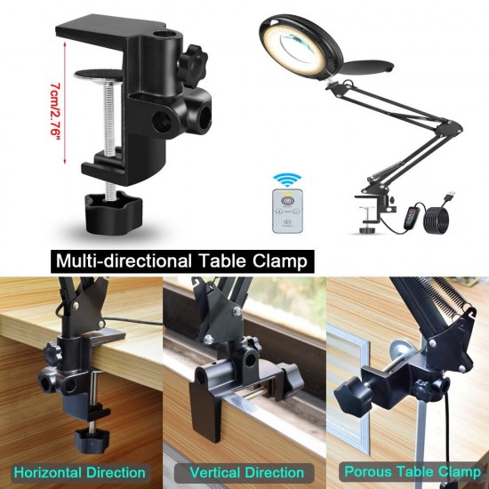 5X Magnifier Wireless Remote Control LED Lamp 3 Adjustable Lights Color for Reading Crafts Hobby DIY Welding 5X Magnifier Wireless Remote Control LED Lamp 3 Adjustable Lights Color for Reading Crafts Hobby DIY Welding