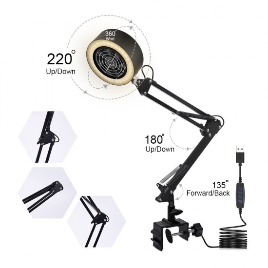 Adjustable Welding Soldering Exhaust Smoking Absorber with USB 3 Colors LED Light Smoking Device Air Filter Fan 33cm+33cm Adjustable Welding Soldering Exhaust Smoking Absorber with USB 3 Colors LED Light Smoking Device Air Filter Fan 33cm+33cm