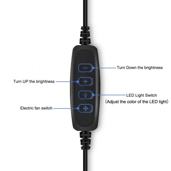 Adjustable Welding Soldering Exhaust Smoking Absorber with USB 3 Colors LED Light Smoking Device Air Filter Fan 22cm+22cm