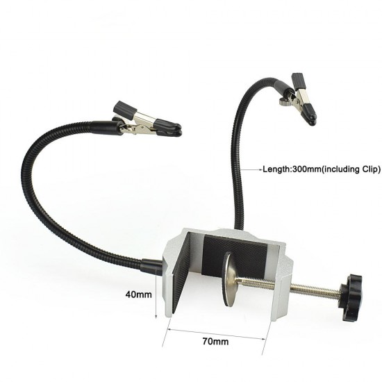 Bench Vise Aluminum Table Clamp Soldering Iron Holder Soldering Station PCB Fixture Helping Hands with 2 Flexible Arms Bench Vise Aluminum Table Clamp Soldering Iron Holder Soldering Station PCB Fixture Helping Hands with 2 Flexible Arms
