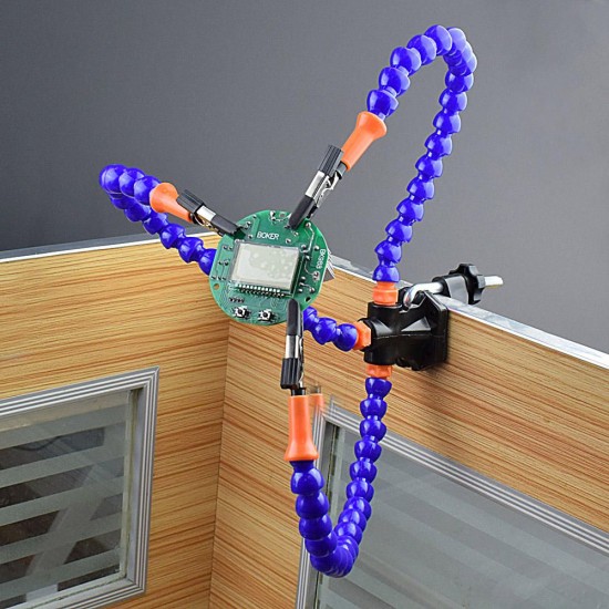 Bench Vise Table Clamp PCB Soldering Iron Station Holder Welding Repair Third Hand Tool with 3Pcs Flexible Arms Bench Vise Table Clamp PCB Soldering Iron Station Holder Welding Repair Third Hand Tool with 3Pcs Flexible Arms