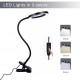 Flexible 5X USB 3 Colors Lamp Magnifier Clip-on Table Top Desk LED Reading Large Lens Illuminated Magnifying Glass