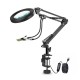 LED 5X Magnifier USB Lamp Table Clamp Soldering Helping Third Hand Soldering Station 2Pcs Flexible Arms Welding Tool