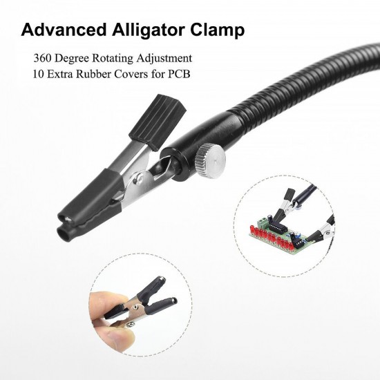 LED 5X Magnifier USB Lamp Table Clamp Soldering Helping Third Hand Soldering Station 2Pcs Flexible Arms Welding Tool