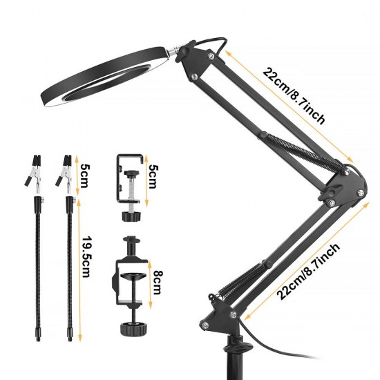 LED 5X Magnifier USB Lamp Table Clamp Soldering Helping Third Hand Soldering Station 2Pcs Flexible Arms Welding Tool LED 5X Magnifier USB Lamp Table Clamp Soldering Helping Third Hand Soldering Station 2Pcs Flexible Arms Welding Tool