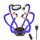 Six Arms Solder Iron Stand Holder Third Hand Soldering PCB Fixture Tool Helping Hands with Magnifier Mini LED Flashlight USB Charge Six Arms Solder Iron Stand Holder Third Hand Soldering PCB Fixture Tool Helping Hands with Magnifier Mini LED Flashlight USB Charge