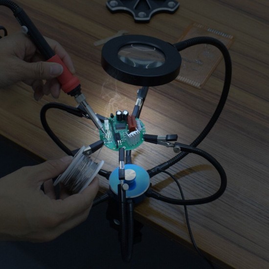 Soldering Helping Hands 3X USB Glasses Magnifier Soldering Station Third Hand Tool Rotary Bench Vise Table Clamp Soldering Helping Hands 3X USB Glasses Magnifier Soldering Station Third Hand Tool Rotary Bench Vise Table Clamp