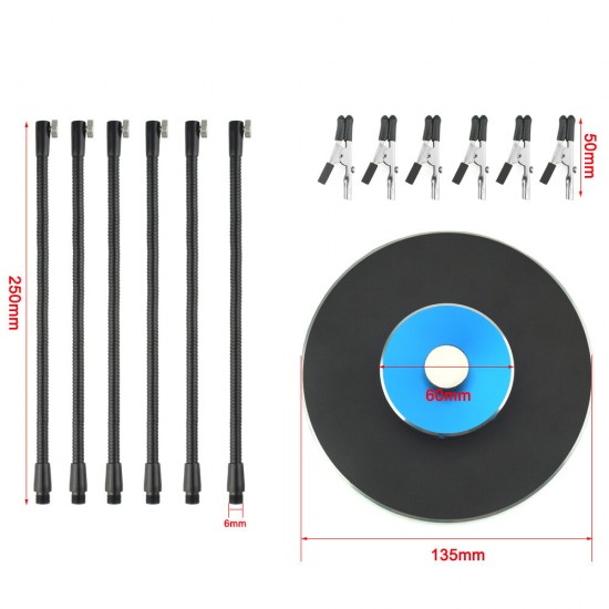 Soldering Iron Holder Soldering Station USB 6Pcs Flexible Arms Third Hand Welding Tool