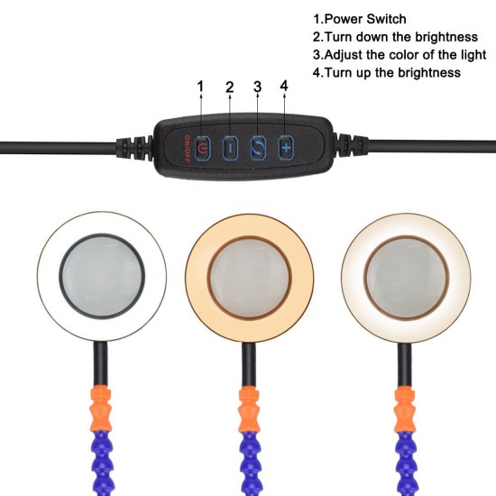 Soldering PCB Holder Tool Six Arms Helping Hands Third Hand Crafts Repair Helping Welding Station USB LED Magnifier