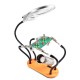 PCB Circuit Board Soldering Iron Fixture Holder 5 Flexible Metal Arms Third Hand Soldering Stand Welding Tool LED Magnifier