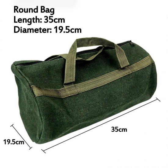 Portable Canvas Heavy Duty Tool Bag Pockets Carry Auto Repair Kit Round Bag Portable Canvas Heavy Duty Tool Bag Pockets Carry Auto Repair Kit Round Bag