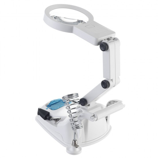 Soldering Iron Stand Welding Tool Magnifier with Illuminated Glasses LED Alligator Clip Holder Clamp Helping Hand Repair Tool