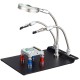 Universal 3 Flexible Arms Soldering Station Holder PCB Fixture Helping Hands with 4Pcs Magnetic Column