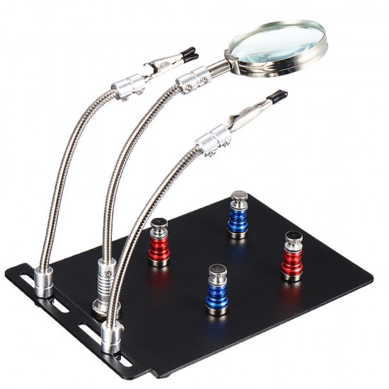 Universal 3 Flexible Arms Soldering Station Holder PCB Fixture Helping Hands with 4Pcs Magnetic Column Universal 3 Flexible Arms Soldering Station Holder PCB Fixture Helping Hands with 4Pcs Magnetic Column