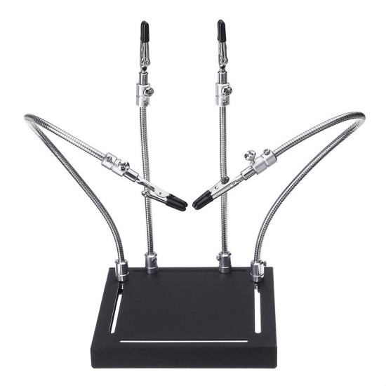 YP-001 Metal Base Universal 4 Flexible Arms Soldering Station PCB Fixture Helping Hands Four Hand UPGRADE VERSION