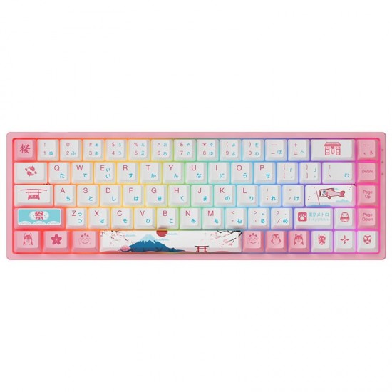 3068B three-mode mechanical keyboard RGB Backlit hot-plug PBT Office games wired wireless Bluetooth