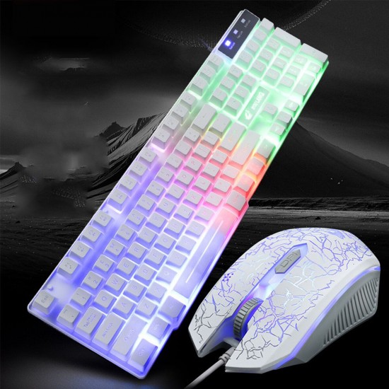 104 Key USB Wired Gaming Keyboard and Mouse 1600 DPI Set with Mouse Pad Waterproof Backlight for Laptop Computer PC 104 Key USB Wired Gaming Keyboard and Mouse 1600 DPI Set with Mouse Pad Waterproof Backlight for Laptop Computer PC
