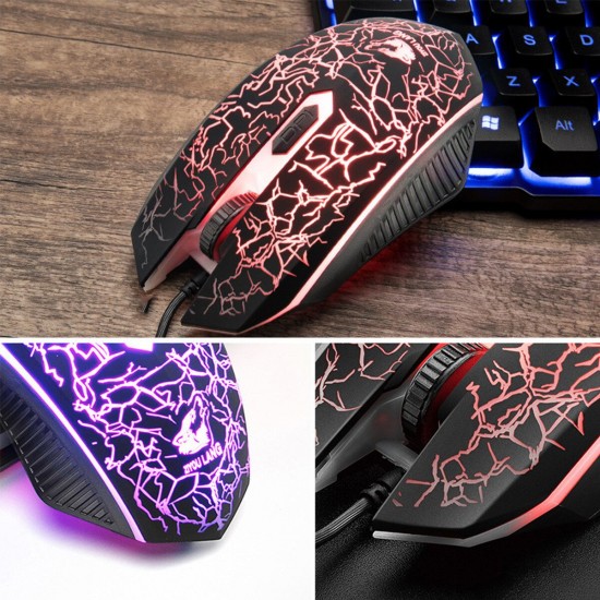 104 Key USB Wired Gaming Keyboard and Mouse 1600 DPI Set with Mouse Pad Waterproof Backlight for Laptop Computer PC