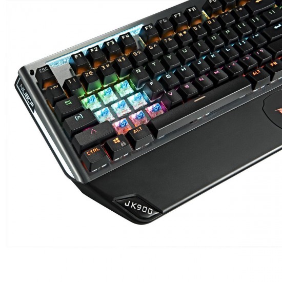 104 Key Wired Mechanical Gaming Keyboard with Hand Rest RGB Backlight Bule Switch Waterproof USB Keyboard