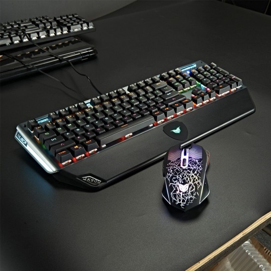 104 Key Wired Mechanical Gaming Keyboard with Hand Rest RGB Backlight Bule Switch Waterproof USB Keyboard 104 Key Wired Mechanical Gaming Keyboard with Hand Rest RGB Backlight Bule Switch Waterproof USB Keyboard